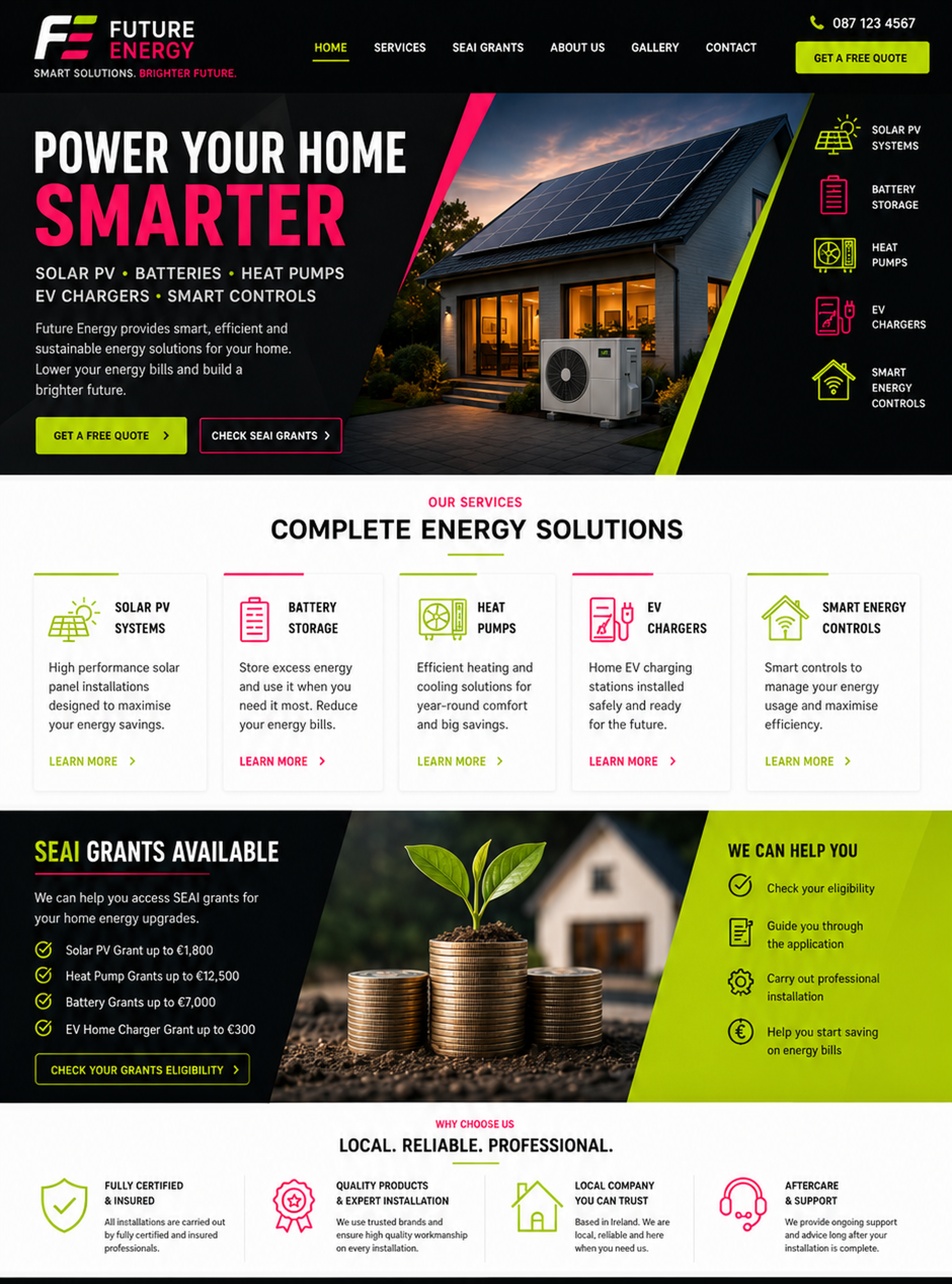Future Energy homepage design top preview